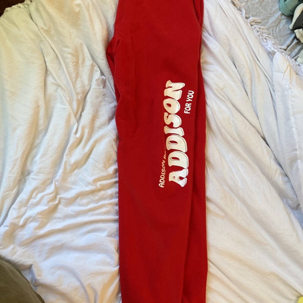 Red Addison Rae sweat pants - Picture 2 of 3